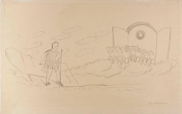 PHAETON WATCHING THE HORSES. PRELIMINARY DRAWING FOR JOSEPH GAVORSE, 'THE STORY OF PHAETON, SON OF APOLLO'