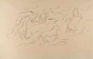 Phaeton Learning to Ride. Preliminary drawing for Joseph Gavorse “The Story of Phaeton, Son of Apollo”