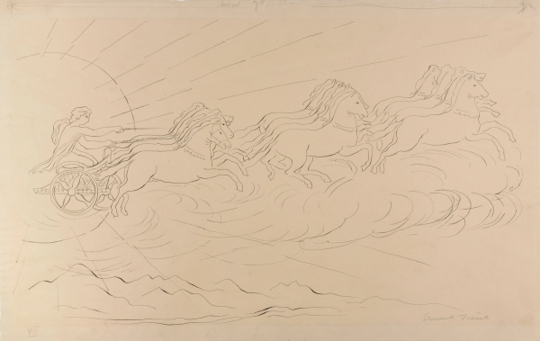 PHAETON DRIVING APOLLO'S HORSES. PRELIMINARY DRAWING FOR JOSEPH GAVORSE, 'THE STORY OF PHAETON, SON OF APOLLO'