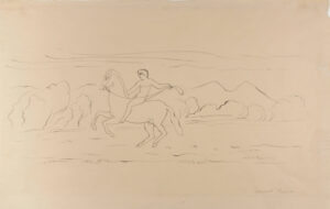 Phaeton on Horseback, Study #2. Preliminary drawing for Joseph Gavorse, ‘The Story of Phaeton, Son of Apollo’