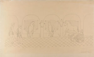 Phaeton at the Stables. Preliminary drawing for Joseph Gavorse, ‘The Story of Phaeton, Son of Apollo’