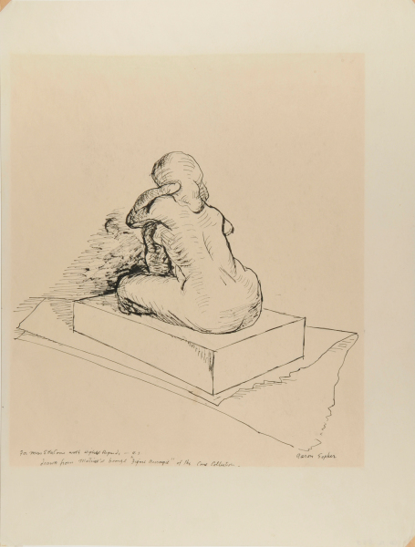 FIGURE ACCROUPIE. DRAWN FROM MATISSE'S BRONZE. DEDICATED TO ETTA CONE