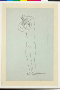 Standing Girl Combing Her Hair