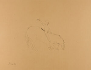 Kneeling Horse with Rider