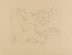 Nude Woman with Seaside Background