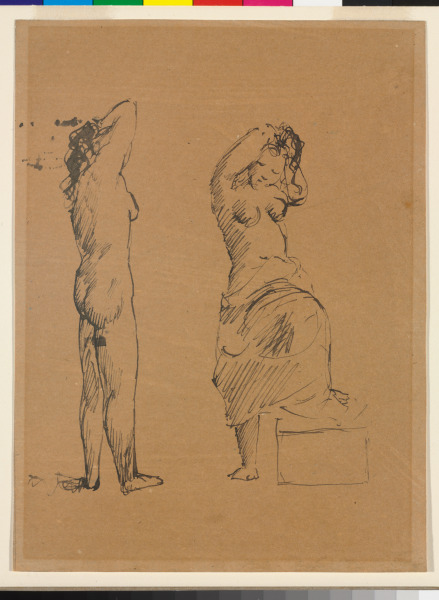 Two Standing Women, Arranging their Hair
