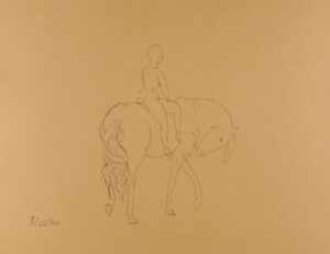 Young Boy Riding Sidesaddle (Bareback Rider)