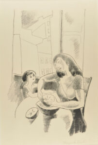 Woman and Child Eating Fruit
