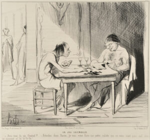 Un joli calembour. – Avez-vous du six, Général?.. – Attendez donc Baron, je vais vous faire une petite culotte qui ne vous irait pas mal dans ce moment ci! hi!hi! hi! hi!….