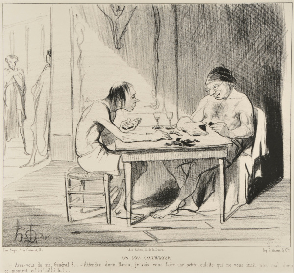 A NICE PUN. - DO YOU HAVE THE SIX, GENERAL? - JUST YOU WAIT , BARON I'LL MAKE YOU LOOSE YOUR PANTS, WHICH WOULD SERVE YOU RIGHT IN THIS MOMENT... HI, HI, HI