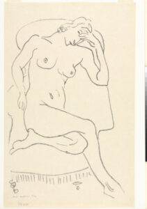 Nude Seated in an Armchair, One Leg Tucked Under