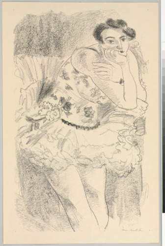 BALLET DANCER, RESTING ON ELBOWS, SEATED