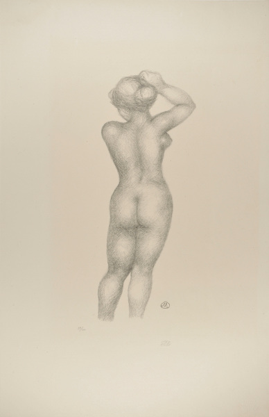 Standing Nude Arranging Hair (Back View)