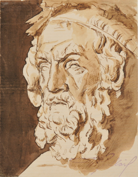 Homer, Drawing from the Antique