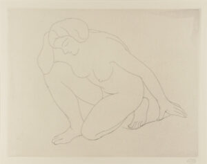 Nude Kneeling on Left Knee