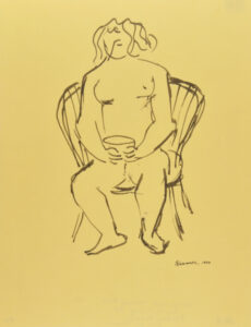 Seated Nude Holding Bowl