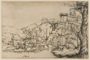 Landscape with Bridge Connecting a Town with a Fortress