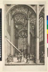 Church Interior with the Parable of the Mote and the Beam