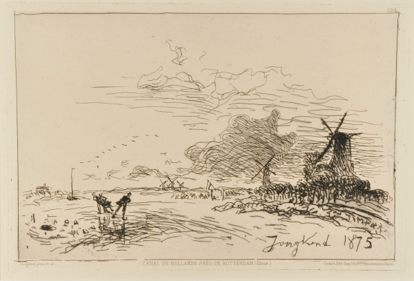 WINTER LANDSCAPE WITH A CANAL, NEAR ROTTERDAM