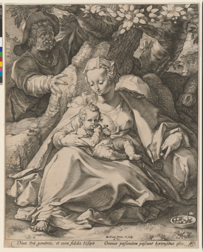 REST ON THE FLIGHT TO EGYPT UNDER A CHERRY TREE