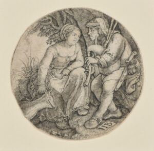 Bagpipe Player and Woman