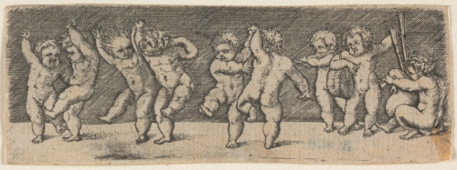 Nine Dancing and Music Making Children