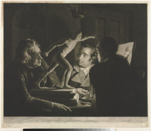 Three Persons Viewing the Gladiator by Candlelight