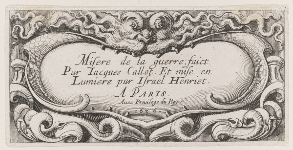 Frontispiece for the series “The Small Miseries of War”