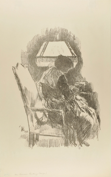 Mrs. Hassam Knitting - Image 2