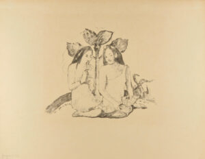 Deux Femmes Maories Accroupies (Two Maori Women Squatting Down)