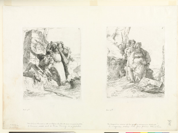 A MAGICIAN SEATED WITH FOUR PERSONS BEHIND HIM