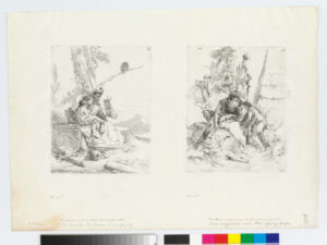 An Oriental Peasant and Family (left); Two Magicians and Two Young People (right)