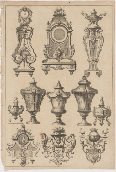 PORTES A HORLOGES, CARTOUCHES, VASES ET PENDULES