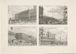 La ‘libreria’ V.; La piera del bando Venise; La preson V.; Les procuratie nioue e S Ziminian V.