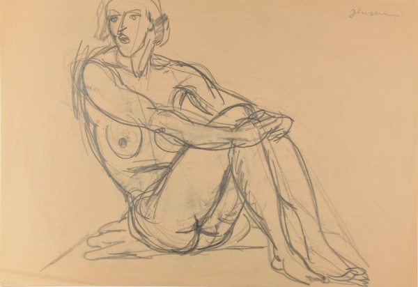 Nude Leaning on Hand (recto); Nude Seated on the Floor (verso) - Image 2
