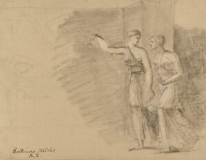 Two Greek Maidens Entering a Dark Room