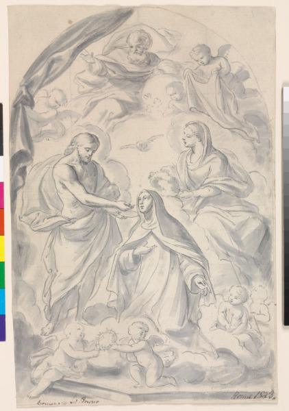 CHRIST GIVING COMMUNION TO A FEMALE SAINT