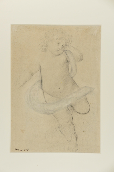 Flying Cherub (recto); Nymph Garlanding a Statue (verso) - Image 2