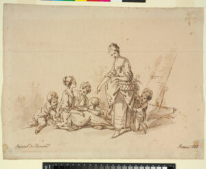 Two Shepherdesses with a Boy and Three Babes