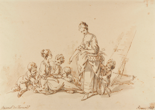 Two Shepherdesses with a Boy and Three Babes - Image 2