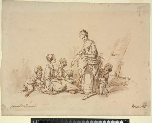 Two Shepherdesses with a Boy and Three Babes - Image 3