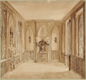 Interior Corridor of a Gothic Château