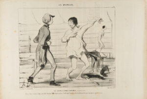 Les Bains à vingt centimes, nouveau style. -Dites donc vieux! l’eau est-elle bonne? Méchant môme, si elle était bonne, on n’en donnerait pas tant pour quatre sous.