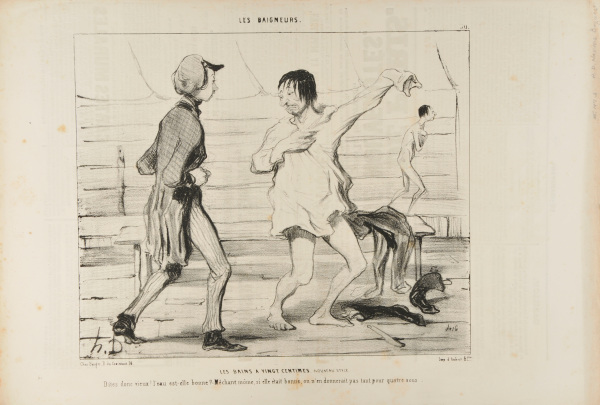 Les Bains à vingt centimes, nouveau style. -Dites donc vieux! l’eau est-elle bonne? Méchant môme, si elle était bonne, on n’en donnerait pas tant pour quatre sous. - Image 4