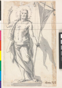 The Risen Christ Holding a Banner