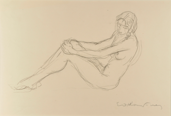 SEATED NUDE WITH ARMS CLASPING KNEES