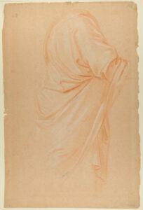 Angel’s Head and Two hands (recto); Study of Drapery (verso)