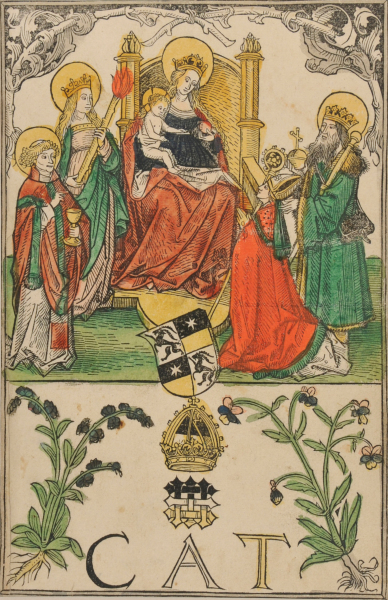 MADONNA AND CHILD WITH SS. FLORENCE, EMERITA AND LUCIUS, WITH HEINRICH VON HOWEN, BISHOP