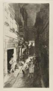 Alley at Night with Three Cats