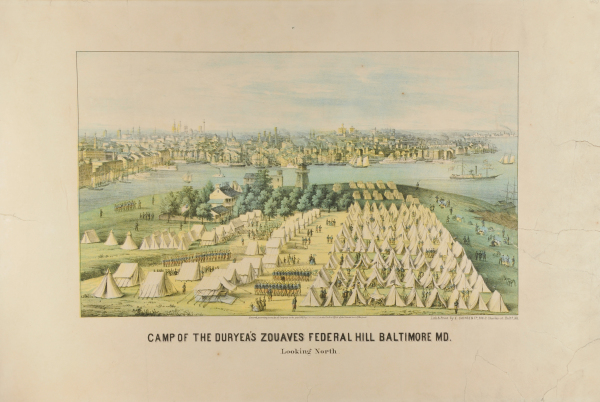 Camp of the Duryea's Zouaves Federal Hill Baltimore, Md.